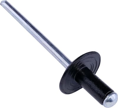 Blindklinknagels - Popnagels Stalen Aluminium - Metaal Monteren - Brede Platte Flens - Ø4x12mm 12mm - Zwart RAL 9005