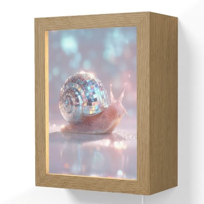 Wandlamp 15x20 cm - Oplaadbaar - Slak - Disco - Mozaïek - Blauw - Wandlampen binnen woonkamer - Slaapkamer lamp met kabel - Decoratieve nachtlamp - Vloerlamp snoer