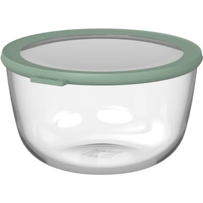 Mepal Glazen vershouddoos rond Cirqula - 3000 ml - Glazen vershoudbakjes - Hittebestendig tot 550 °C. zonder deksel - Meal prep bakjes - Nordic sage