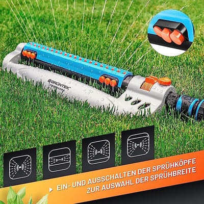 graden rotatiesproeier, irrigatiesysteem, tuinsprankeler, watersproeier voor in de tuin, gazonsproeier