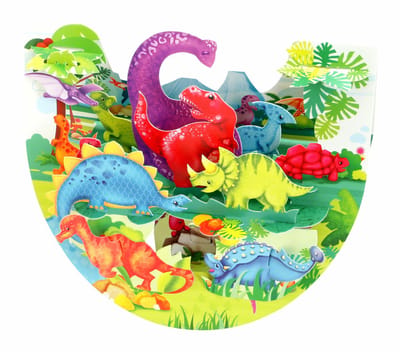 3D Popnrock - Wenskaart - PR096 - Dinosaurs