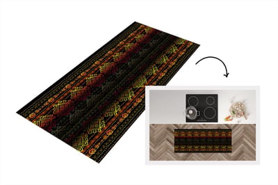 Keukenloper - Loper keuken - Afrika - Patronen - Abstract - 120x50 cm - Keukenloper vinyl