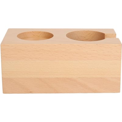 Houten Koffie Tamper Station Stabiel Voorkom Uitglijden Koffie Tamper Houder Basis Aanstampstation voor Thuis Suitable for 51mm/2.0in beige