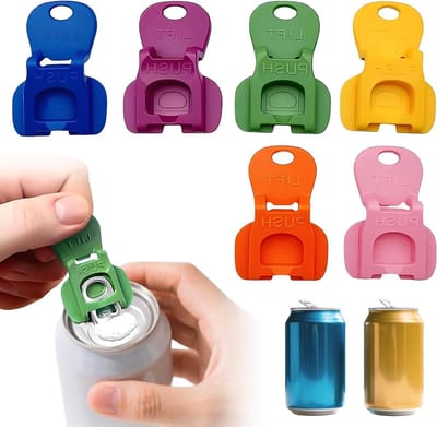 Handmatige blikopener set van 6 stuks voor frisdrank, bier en andere dranken, eenvoudig te gebruiken en duurzaam