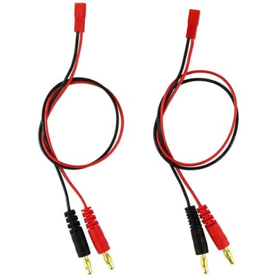 2 STUKS 4.0mm Banaanstekker naar JST Laadkabel | 30cm 20AWG Siliconenkabel | Zacht Flexibel | LiPo Batterijkabel voor RC Onderdelen en Laders