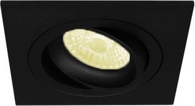 Inbouwspot Andy met Philips HUE White - Voor binnen / woonkamer / keuken / slaapkamer - spotje - Zwart - vierkant - IP20 - GU10 - Buitendiameter: 93MM - boorgat: 78-86MM - min. Inbouwdiepte: 70MM