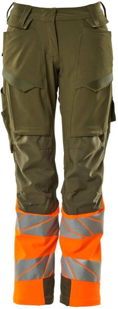 Mascot Accelerate Safe Broek met kniezakken 19178-511 - mosgroen/hi-vis oranje - C52 - 76
