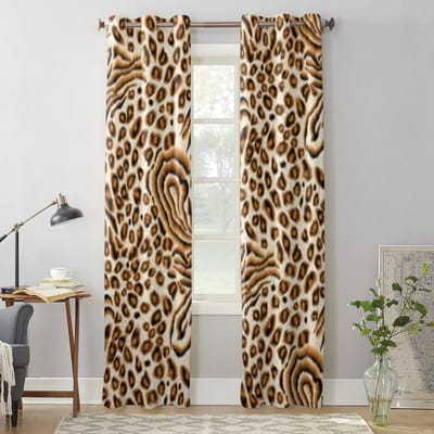 Prachtige Abstracte Tijgerprint Patroon Raamgordijnen Voor Woonkamer Keuken Moderne Gordijnen Huisdecoratie Jaloezieën Draperieën 135W x 60H(cm) x1 gray