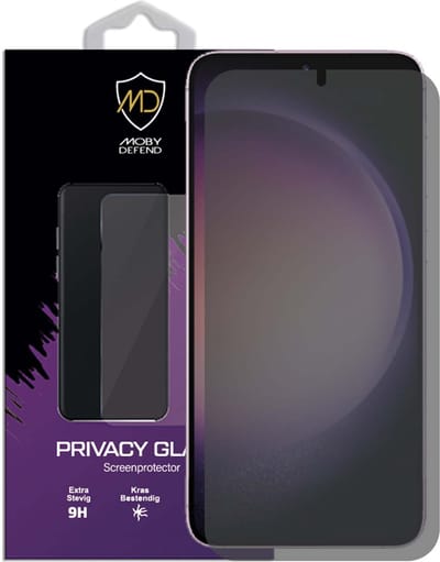 MobyDefend Screenprotector - Geschikt voor Samsung Galaxy S23 - HD Privacy Glass Screensaver