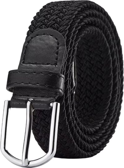 Stretchriem voor Dames en Heren 105 cm – Elastische Broekriem met Gesp, Verstelbare Unisex Jeans en Outdoor Riem - Zwart