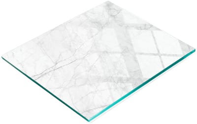 Keukenplank van gehard glas met decoratieve afbeeldingen, wit marmer, 60x52 cm