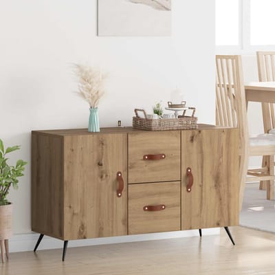 vidaXL - Dressoir - Artisan - Eiken - 100 - x - 36 - x - 60 - cm - Bewerkt - hout