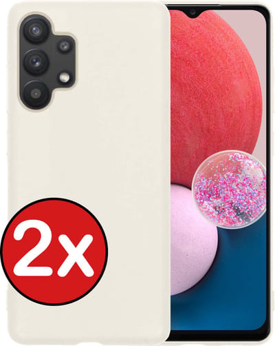 Hoesje - 2 Stuks - Geschikt voor Samsung Galaxy A13 4G - Sterk & Shockproof - Telefoonhoes - Back Cover - Case Siliconen - Telefoon Hoes - Wit