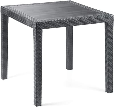 Westerse vierkante tuintafel met rotan look 79x79cm - Bistrotafel voor balkon of terras