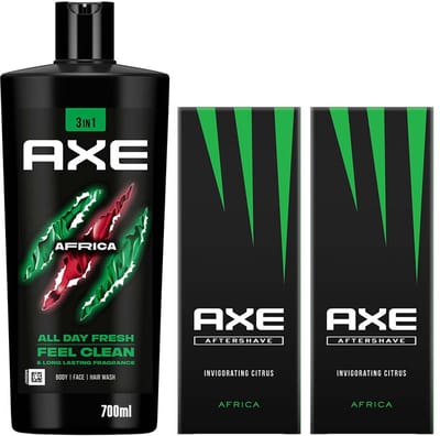 Axe Africa 3-delig Voordeelpakket A (1x Douchegel en 2x Aftershave)