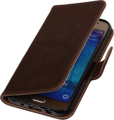 Mocca Pull-Up PU Hoesje Samsung Galaxy J5 Booktype Wallet Cover