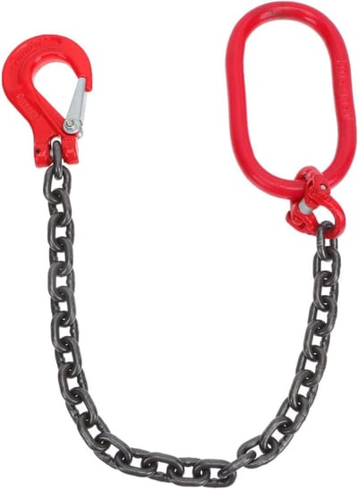 Hefketting Met Haak - Hijsketting Takel - Zwaar Werk - Mangaamstaal Constructie - 1 Ton Capaciteit - Rood