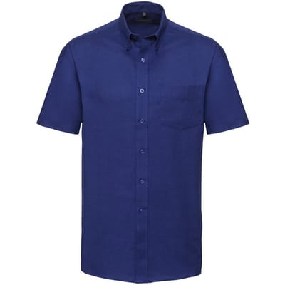 Russell Collectie Heren Korte Mouw Easy Care Oxford Shirt (Helder Koninklijk)
