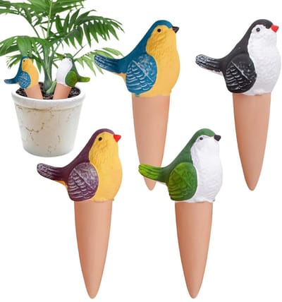 Planten Watergeef Spike - Druppelirrigatie Spikes - Planten Water Geven - Terracotta Materiaal - 4 Stuks - Meerdere Kleuren