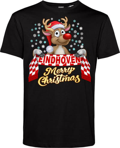 T-shirt Eindhoven | Foute Kersttrui Dames Heren | Kerstcadeau | PSV supporter | Zwart | maat XS