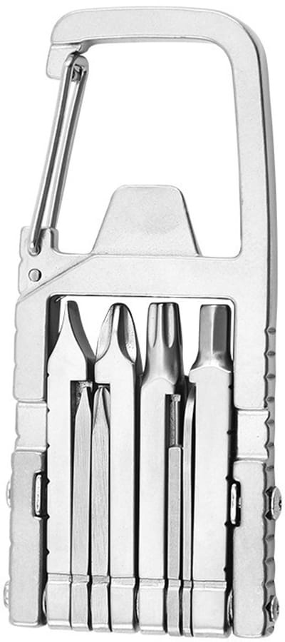 Zakmultitool met sleutelhanger-Schroevendraaierset-multifunctionele schroevendraaier, opvouwbare flesopener voor kamperen en andere buitenactiviteiten