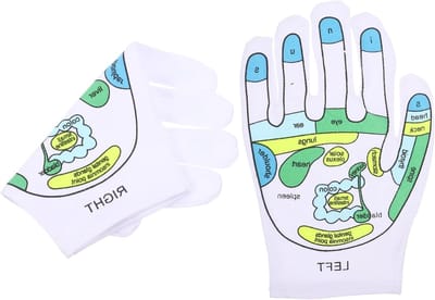 Reflexologie Handschoenen - Hand Acupunctuur - Hand Massage - Elastische Vezels - 3 Paar - Wit