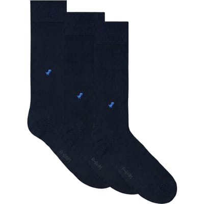 A-DAM  3-pack Dress Socks Navy Dino Blue Dark Navy Maat: 36-40 | Slipjes Outlet | Unisex | Blauw