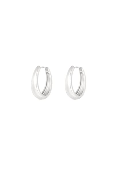 Zilverkleurige Classy hoop dames oorbellen - Kleine Oorring - RVS - Nikkelvrij - Cadeau - Sieraden