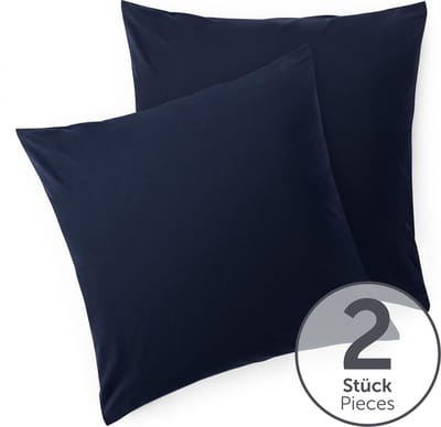 Blumtal - Set Van 2 Kussenslopen - Superzachte Premium Jersey Kussenhoes - 100% Katoen - 60 x 60 cm - Donkerblauw