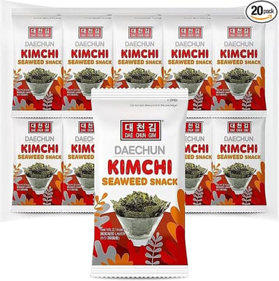 DAECHUN (Choi's1) KIMCHI Zeewiersnacks - veganistisch, keto, uit Korea - 4gr x 20 Pack