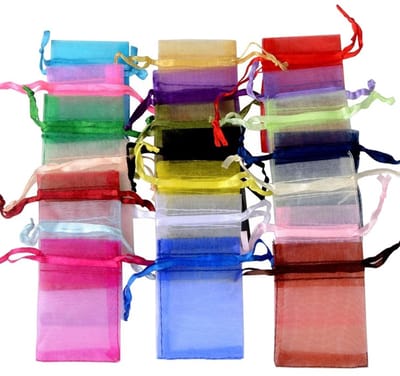 100 Stuks Organza Zakjes 8x10 cm - Gekleurd - Mix - Organzazakjes - Sieradenzakjes - Bruiloftszakjes - Cadeauzakjes - Lavendelzakjes - Snoep - Sieraden - Verjaardag - Doop - Feest - Bruiloft Decoratie - 100 Stuks