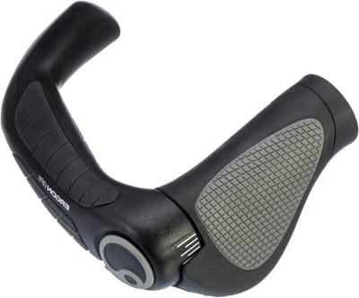 Fiets handvatten - Ergonomische grips - Comfortabel fietsen - Extra lange bar-end - 25 cm - Zwart/Grijs