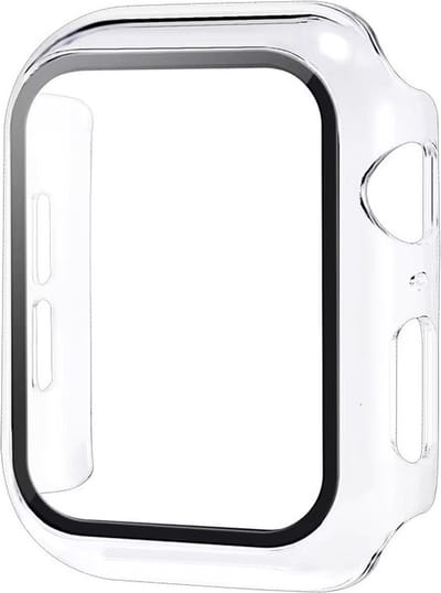 Transparant Hoesje Met ingebouwde Screenprotector Geschikt voor Apple Watch 1/2/3 38MM - Case Met Beschermglas Tempered Glass Screen Protector Geschikt voor Apple Watch 38 MM Transparant