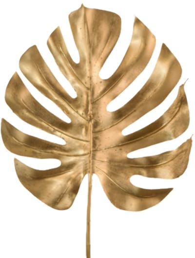 HBX natural living, Blad met steel, Metallic Goud, 70 cm