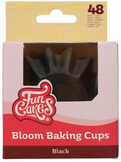 FunCakes Bloom Baking Cups - Duurzaam Gecoat Karton - Zwart - pk/48