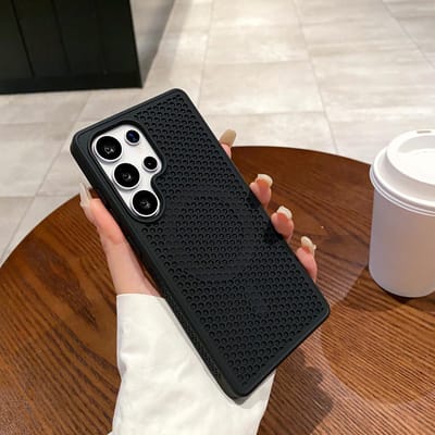Magnetische Voor Magsafe Koeling Ademend Shell Hoes Voor Samsung S25 S24 S23 Ultra S22 Plus FE Schokbestendige Warmteafvoerende Cover For Samsung S24Ultra