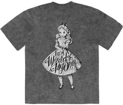 Disney - Alice In Wonderland In A World Of My Own Jumbo Heren Tshirt - S - Grijs