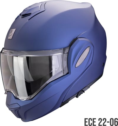 Scorpion EXO-TECH EVO PRO SOLID Matt metallic Blue - Maat S - Integraal helm - Scooter helm - Motorhelm - Blauw - Scooterhelmen mannen en vrouwen.