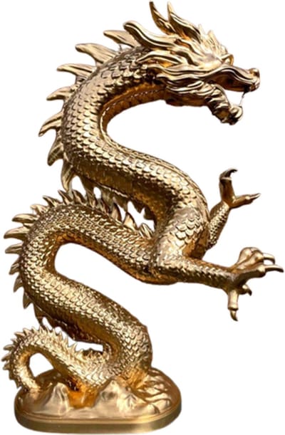 Feng Shui Draak Beeld Chinese Decoratie Geluk Beeld Rijkdom Ornament Woondecoratie Kantoormeubilair Tafelmiddenstuk | 60 Centimeters / Zwart