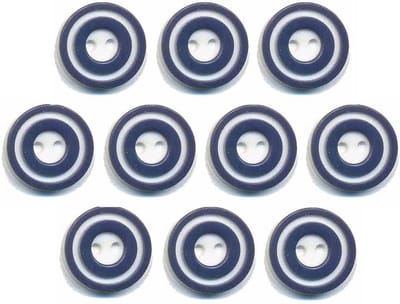 Knoop - Kunststof - Donut - donker blauw - 15 mm - 10 stuks