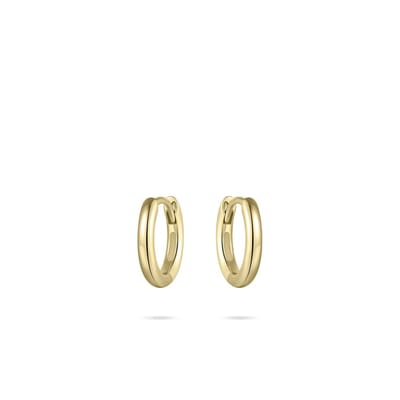 GISSER Jewels VGKCL2/12 - Oorbellen - Oorringen met Scharnier Sluiting - Massief Glad - 2mm Breed - 12mmØ - 14 Karaat Geelgoud