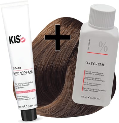 KIS haarverfset - 6G Donker goudblond  - haarverf & waterstofperoxide