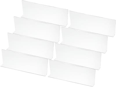 8 Pack Plankverdelers voor Kastorganisatie, 13,8 x 1,6 x 4,8 cm Acryl Kasten Separator Keukenkast Planken Onder Bed Blocker voor Slaapkamer Keuken Kantoor, Helder
