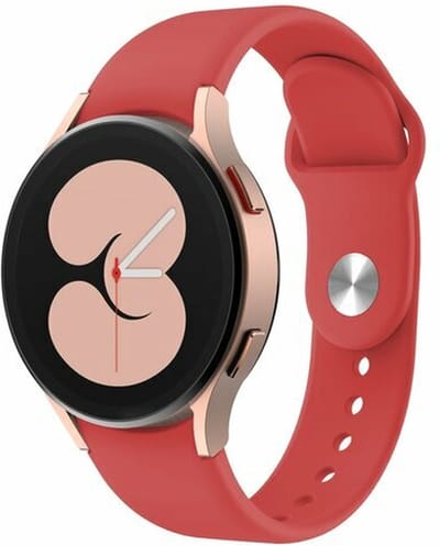 By Qubix - Geschikt voor Samsung Galaxy Watch bandje - Sportbandje 20mm - Rood - Geschikt voor Samsung Galaxy Watch 7 (40 & 44mm) - Galaxy Watch FE - Galaxy Watch 6 - Galaxy Watch 6 Pro - Galaxy Watch 5 - 5 Pro - Galaxy Watch 4 - 4 Classic