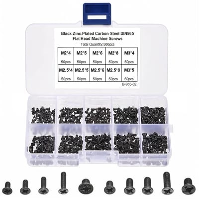 Famanu – Computer schroeven set 500 stuks M2 M2.5 M3 precisieschroeven platte kop voor laptop pc HDD SSD M.2 en elektronica reparatie
