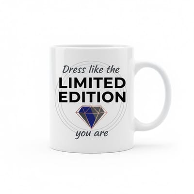 Dress Like the Limited Edition You Are Mok – Motiverende Quote Koffiemok – Inspirerend Cadeau voor Zelfvertrouwen – 330 ml