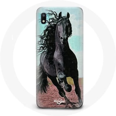 Hoesje voor Samsung Galaxy A10 Zwart Friese Paard zwart