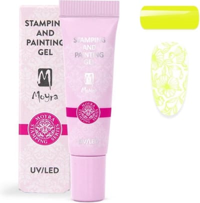 Moyra Stamping and Painting Gel - Nagels - Nagellak - Hoog gepigmenteerde gel - Hand painting technieken - Creëert fijne lijnen en krullen - No. 10 Vivid Yellow