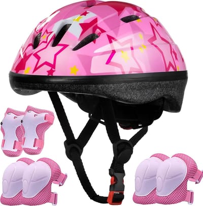 Verstelbare Kinderhelm met Complete Beschermset voor Fietsen en Sporten (3-8 jaar)