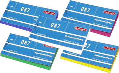 Nummerblokken 1-1000 - Genummerde blokjes - Organisatie en beheer - 10 blokken met 100 afscheuren - 105 x 53 mm